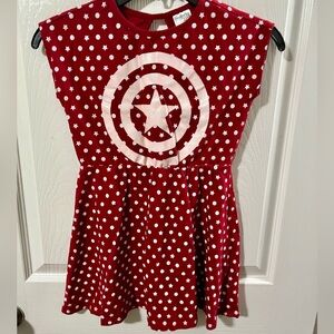 Marvel Girl’s Captain America Burgundy Star Pattern Dress